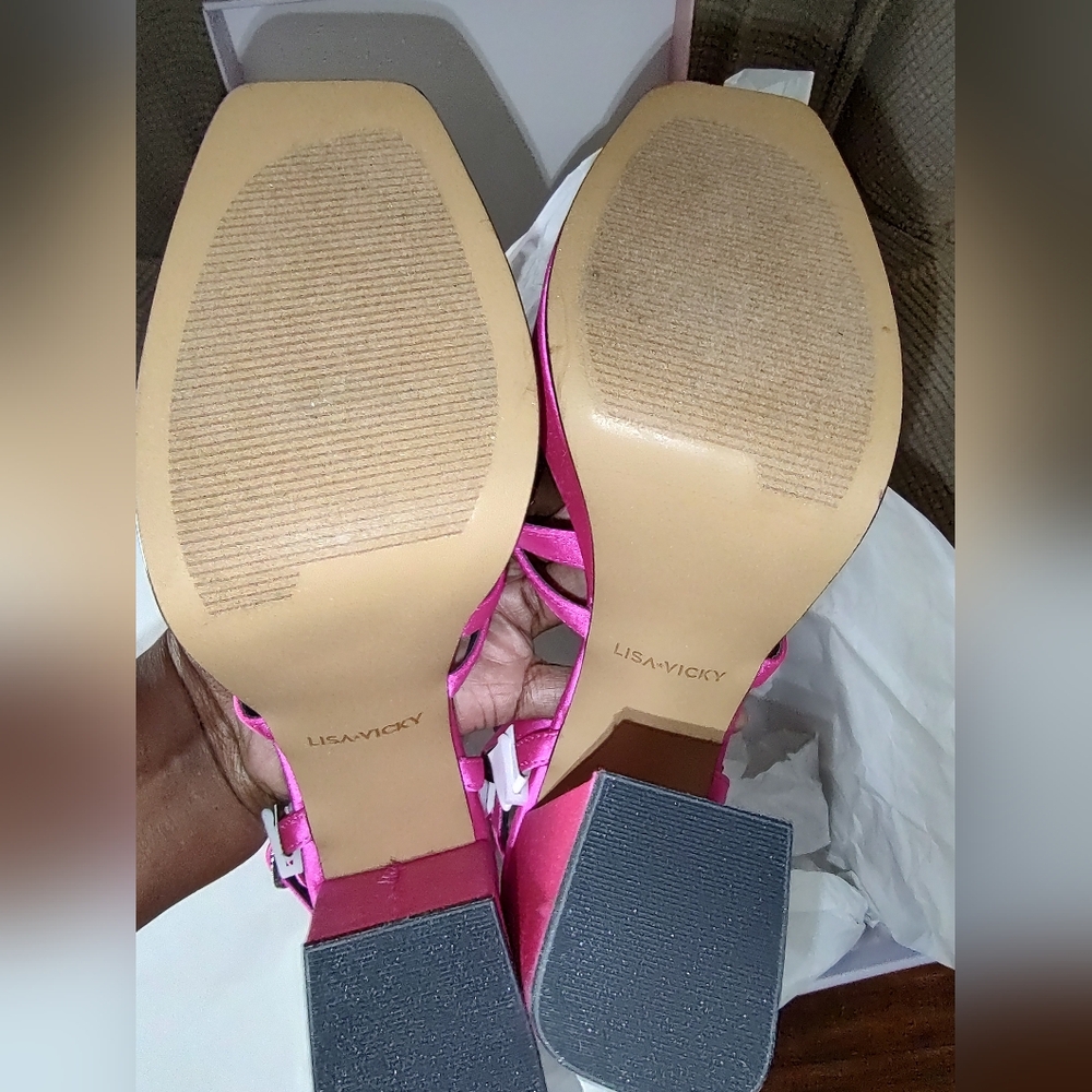 LISA VICKYBabe Strappy Platform Sandal In Raspberry Size 9 - Picture 7 of 9